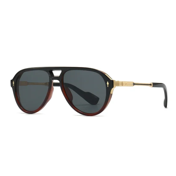 Gafas de Sol Aviador Cuadradas para Hombre – Estilo Retro Europeo y Americano, Montura Doble Brorgon, Protección UV400 4