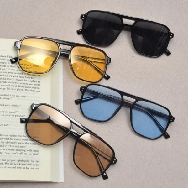Gafas de Sol Geométricas con Montura Gruesa y Lentes Degradadas UV400 1