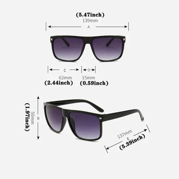 Gafas de Sol Cuadradas Clásicas – Estilo Vintage, Protección UV400 4