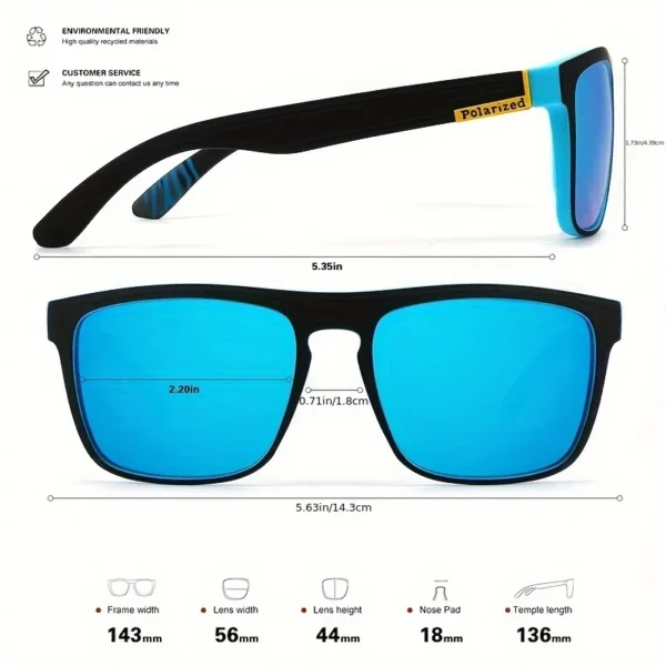 Gafas de sol polarizadas cuadradas vintage a la moda 5