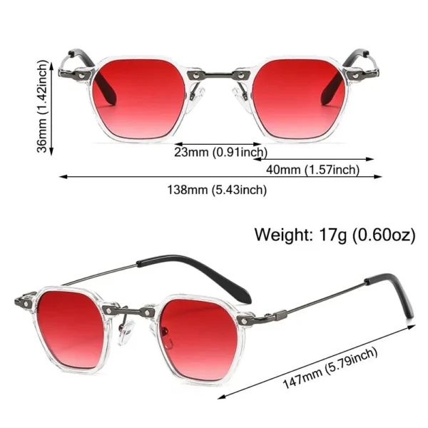 Gafas de sol cuadradas Vintage para mujer y hombre, diseño de marca de lujo, gafas de sol poligonales elegantes, gafas de sol para conducir UV400, gafas femeninas 2025 4