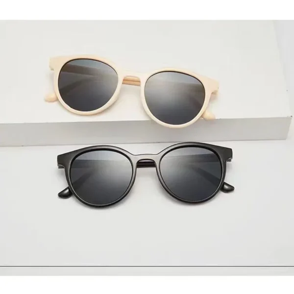 Gafas de Sol Redondas con Montura Gruesa de Acetato y Lentes Tipo Espejo UV400 5
