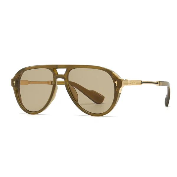 Gafas de Sol Aviador Cuadradas para Hombre – Estilo Retro Europeo y Americano, Montura Doble Brorgon, Protección UV400 3