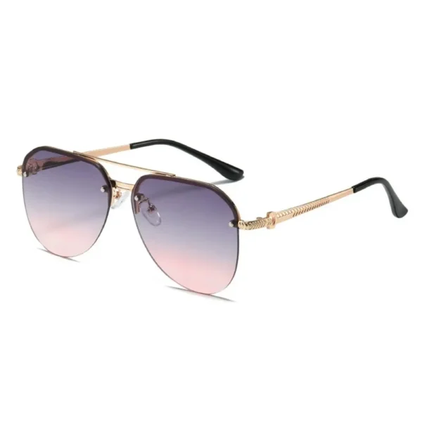 Gafas de Sol Aviador con Montura Metálica Octogonal y Lentes Degradadas UV400 3