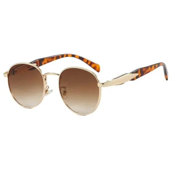Gafas de sol redondas Vintage de Metal para mujer, gafas de sol Retro a la moda, gafas de sol de marca de diseñador Ins, gafas de moda para hombre UV400 3