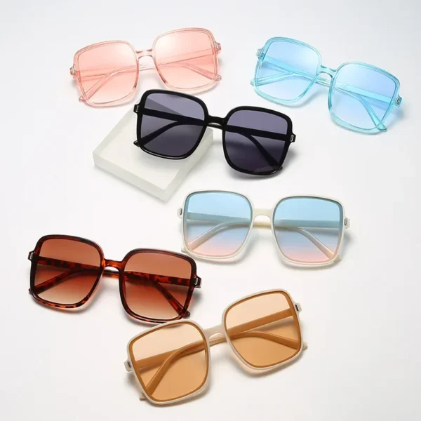 Gafas de Sol Retro con Montura Gruesa de Colores y Lentes UV400 Degradadas 2