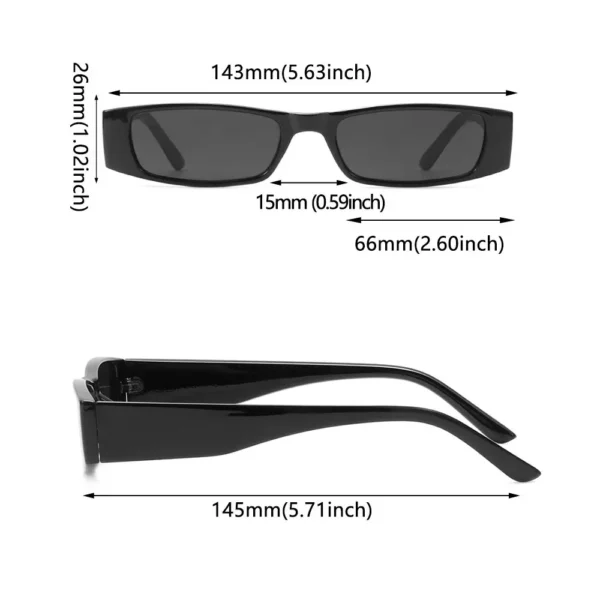 Gafas de Sol Rectangulares con Montura Moderna – Estilo Urbano y Diseño Vanguardista. UV400 2