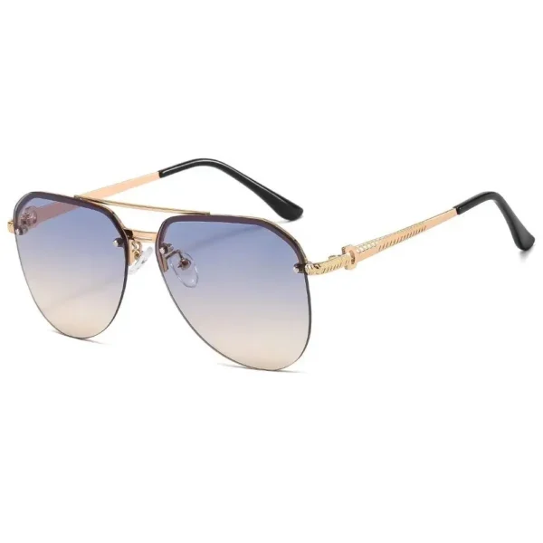 Gafas de Sol Aviador con Montura Metálica Octogonal y Lentes Degradadas UV400 6