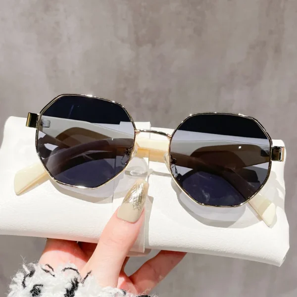 Nuevas gafas de sol poligonales Retro para mujer UV400 5