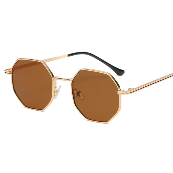Gafas de Sol Geométricas con Montura Metálica Vintage y Lentes Degradadas UV400 3
