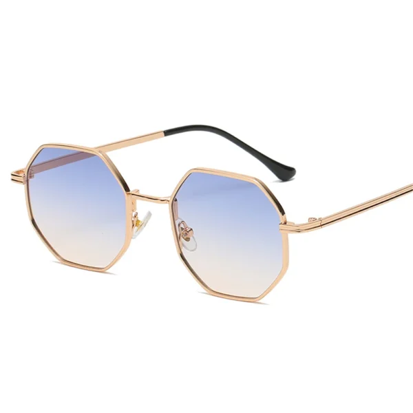 Gafas de Sol Geométricas con Montura Metálica Vintage y Lentes Degradadas UV400 2