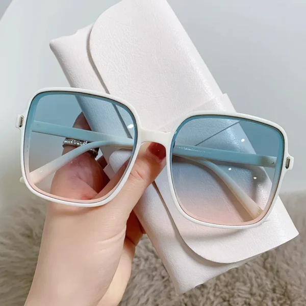 Gafas de Sol Retro con Montura Gruesa de Colores y Lentes UV400 Degradadas 1