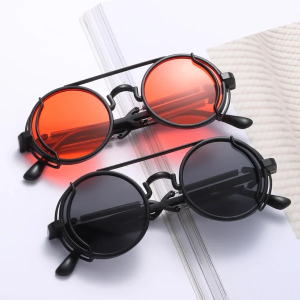 Gafas de Sol Góticas Redondas con Doble Patilla – Diseño Único y Protección UV400 2