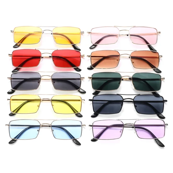 Gafas de Sol Rectangulares Unisex Retro - Lentes Oceánicas UV400 19