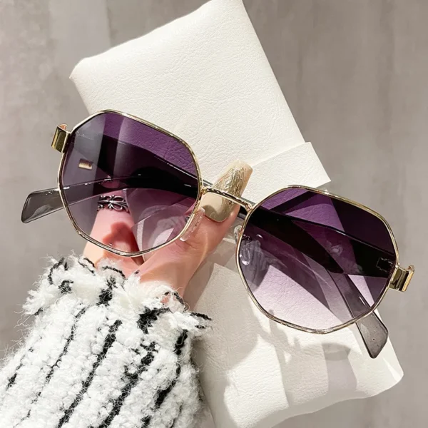Nuevas gafas de sol poligonales Retro para mujer UV400 4