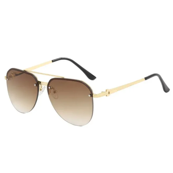 Gafas de Sol Aviador con Montura Metálica Octogonal y Lentes Degradadas UV400 5