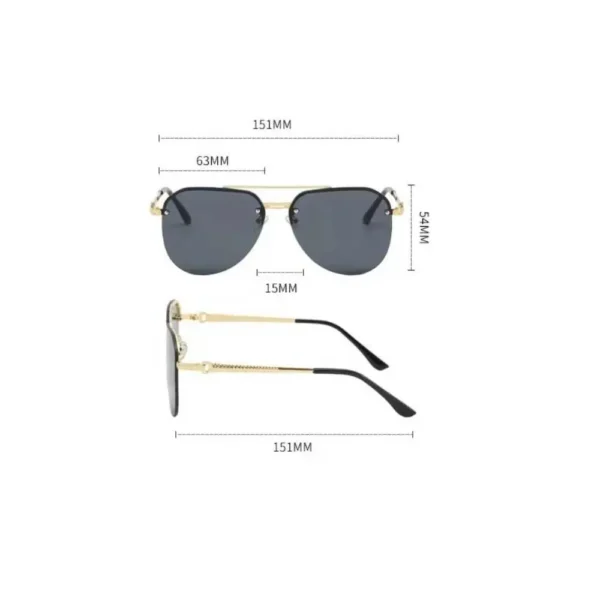 Gafas de Sol Aviador con Montura Metálica Octogonal y Lentes Degradadas UV400 1