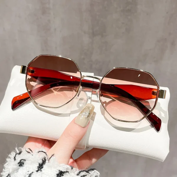 Nuevas gafas de sol poligonales Retro para mujer UV400 3