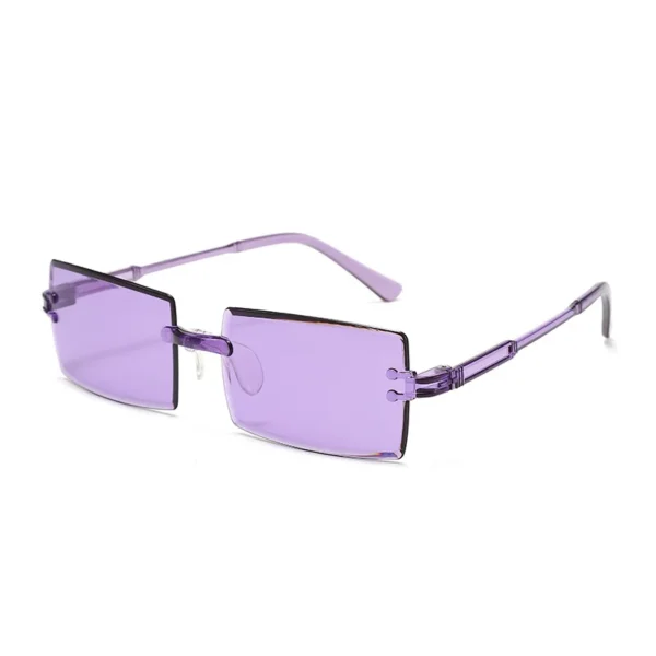 Gafas de Sol Cuadradas sin Montura con Lentes de Colores Gradiente y Protección UV400 1