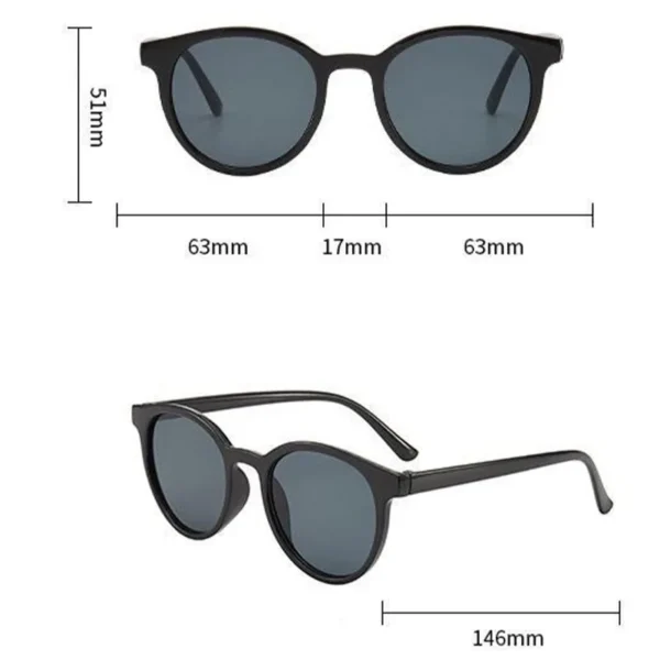 Gafas de Sol Redondas con Montura Gruesa de Acetato y Lentes Tipo Espejo UV400 4
