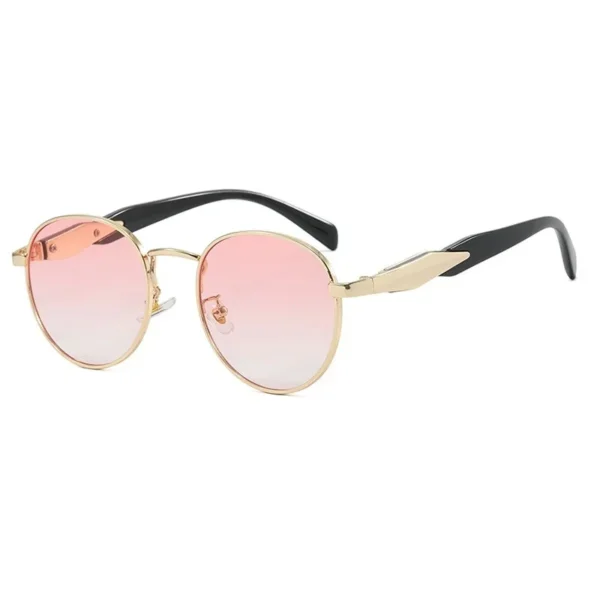 Gafas de sol redondas Vintage de Metal para mujer, gafas de sol Retro a la moda, gafas de sol de marca de diseñador Ins, gafas de moda para hombre UV400 6