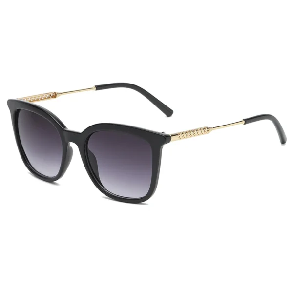 Gafas de Sol Cuadradas con Montura Transparente y Varillas Doradas | Lentes Degradadas UV400 | Gafas de Moda Retro Elegantes 2025 7