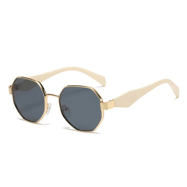 Gafas de Sol Poligonales de Metal | Diseño Vintage con Lentes Degradadas UV400 6